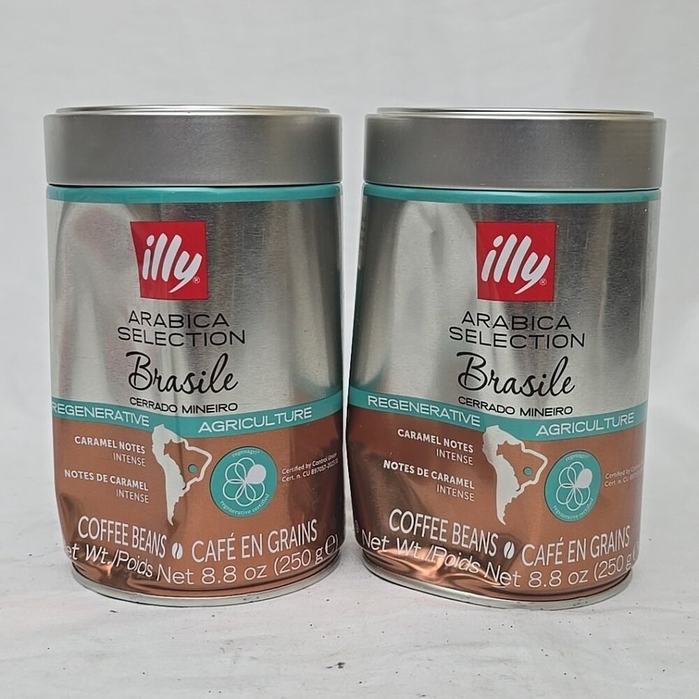 2 PACK illy Whole Bean Coffee Brasile Regenerative Agriculture 8.8 Oz BB 02/2026